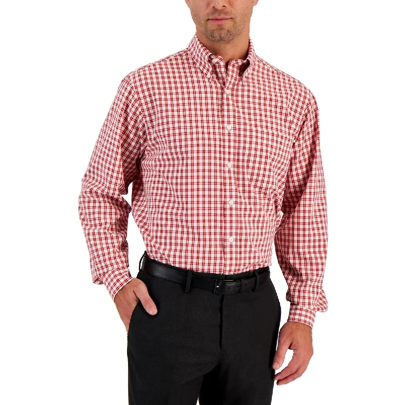 Club Room Mens Plaid  Button-Down Shirt