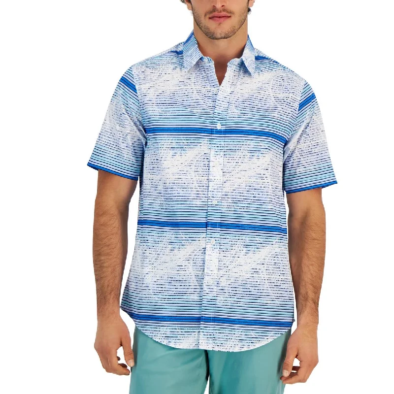 Club Room Mens Printed Stretch Button-Down Shirt