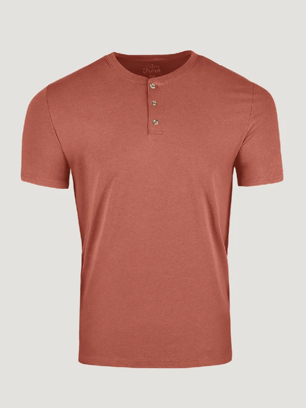 Dune Red Short Sleeve Henley