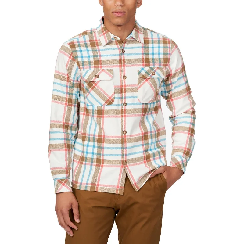 Hurley Mens Collared Flannel Button-Down Shirt