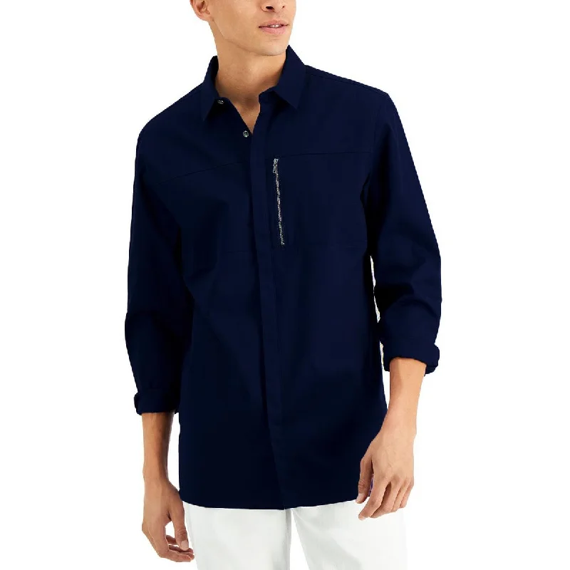 INC Mens Cotton Collared Button-Down Shirt