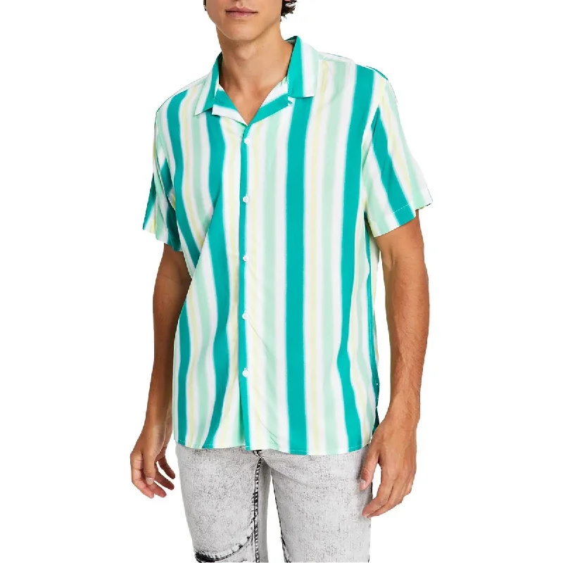 INC Mens Island BreezeI Collared Striped Button-Down Shirt