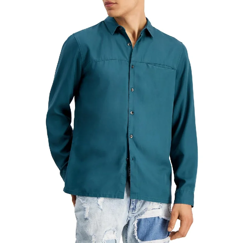 INC Mens Toby Lyocell Woven Button-Down Shirt