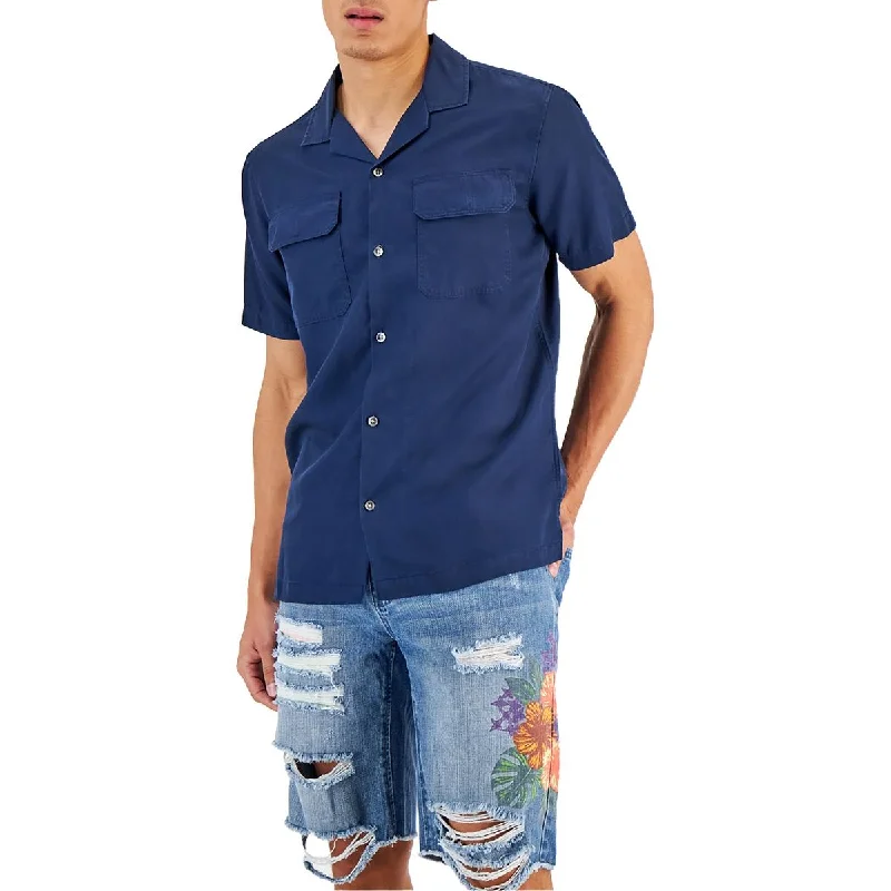 INC Mens Utility Collar Button-Down Shirt