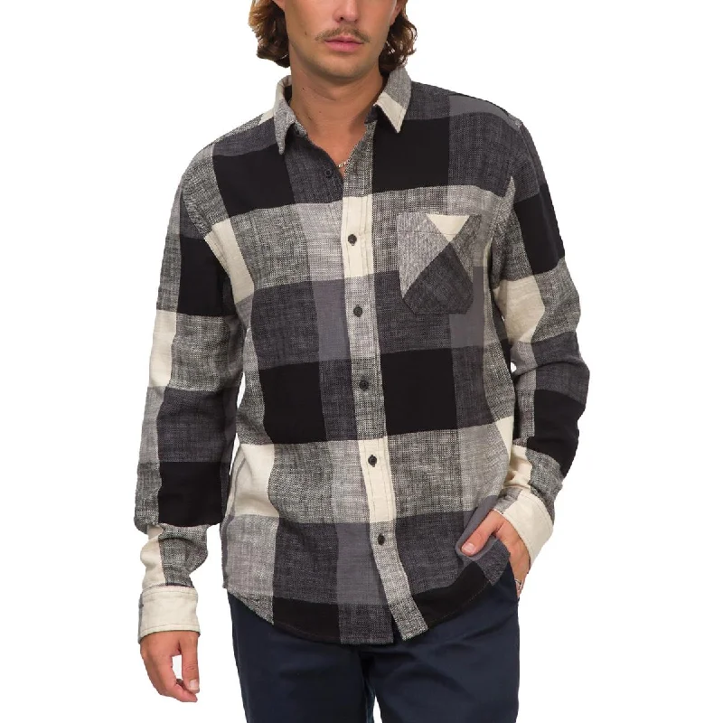 Junk Food Mens Collared Large Plaid Button-Down Shirt