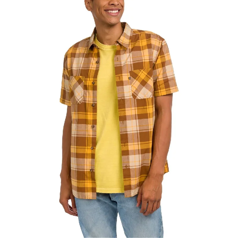 Junk Food Mens Cotton Plaid Button-Down Shirt