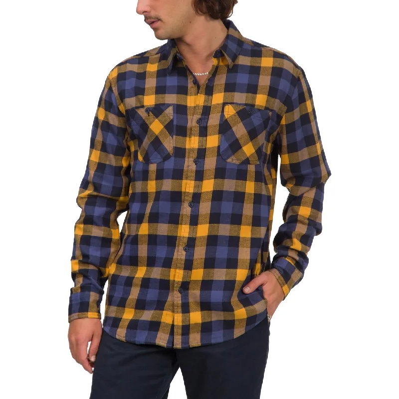 Junk Food Mens Flannel Plaid Button-Down Shirt