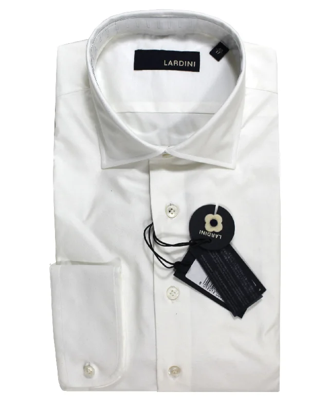 Lardini Dress Shirt White Regular & French Cuffs 41 - 16