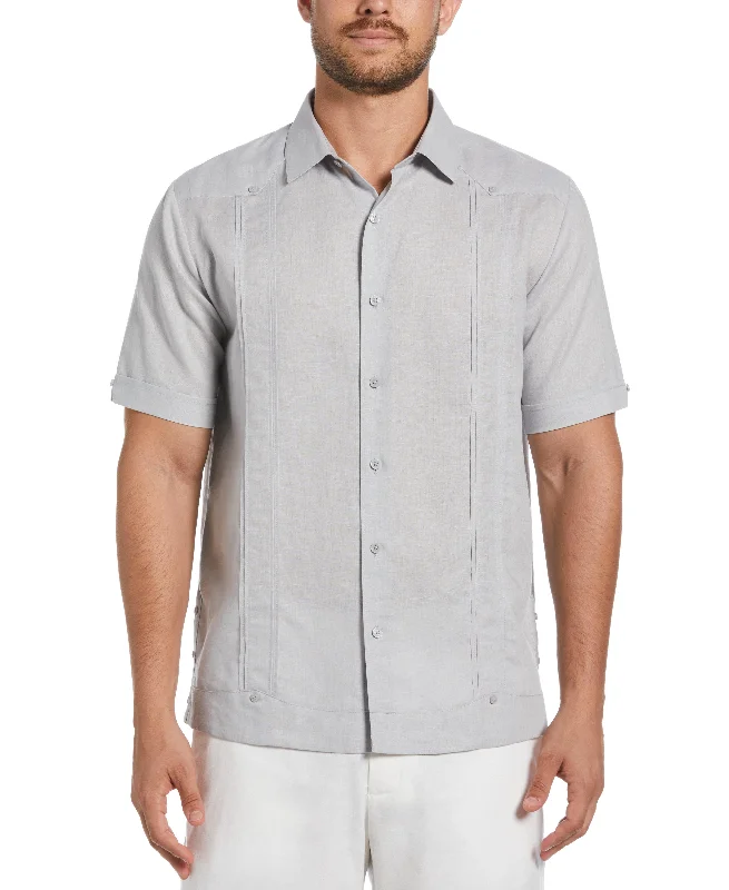 Linen Blend No-Pocket Guayabera Shirt