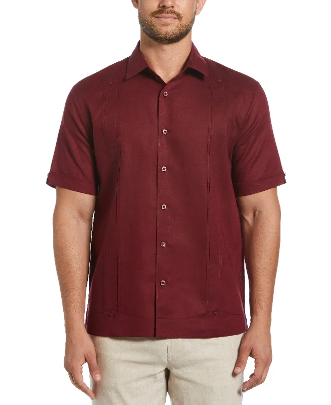 Linen Blend No-Pocket Guayabera Shirt