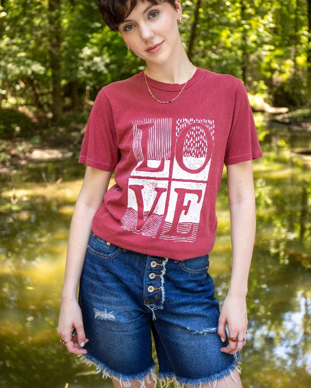 LOVE -  Red Apple Garment Dyed Tee