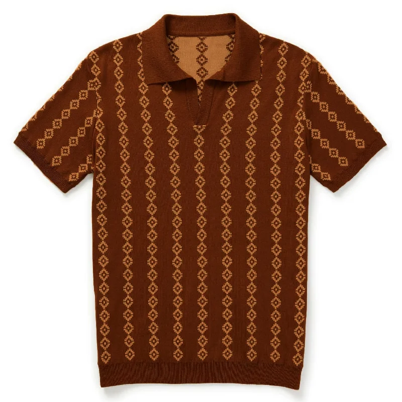 Men's Dark Brown The Sebastian Knit Polo Shirt