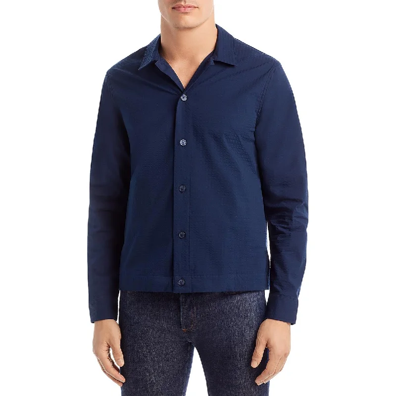 Michael Kors Mens Seersucker Collar Button-Down Shirt