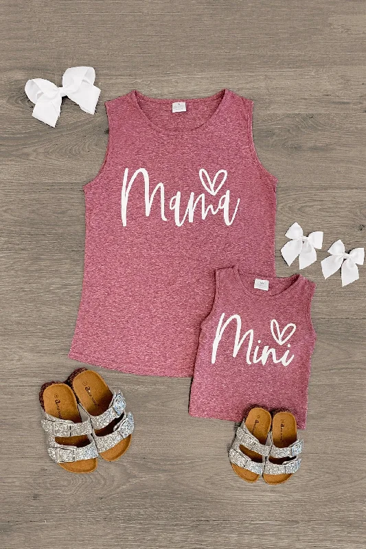 Mom & Me - "Mama & Mini" Heather Plum Tank Top