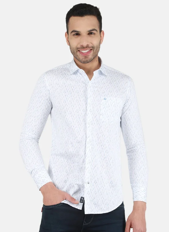 Men White Printed Shirt