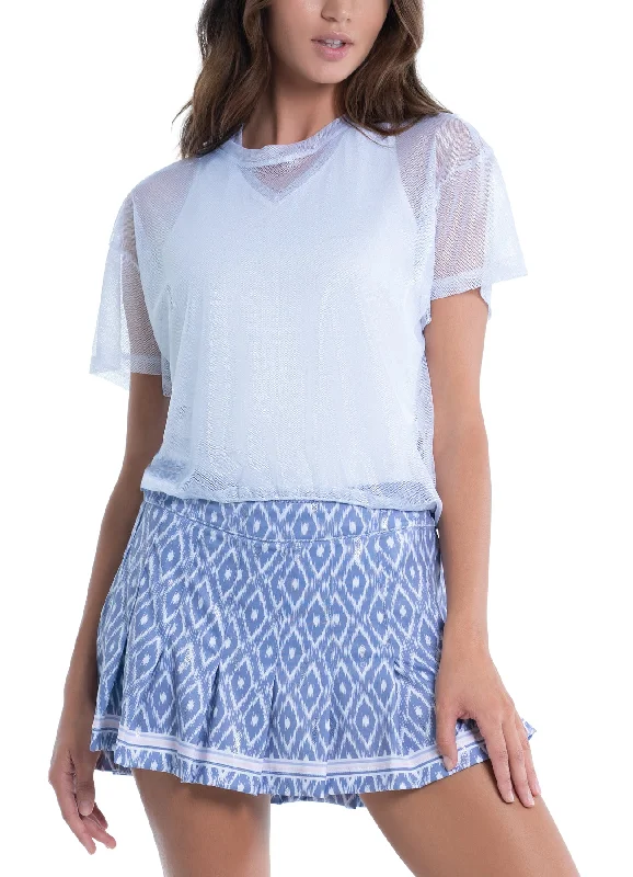 Pearlized Mesh Short Sleeve