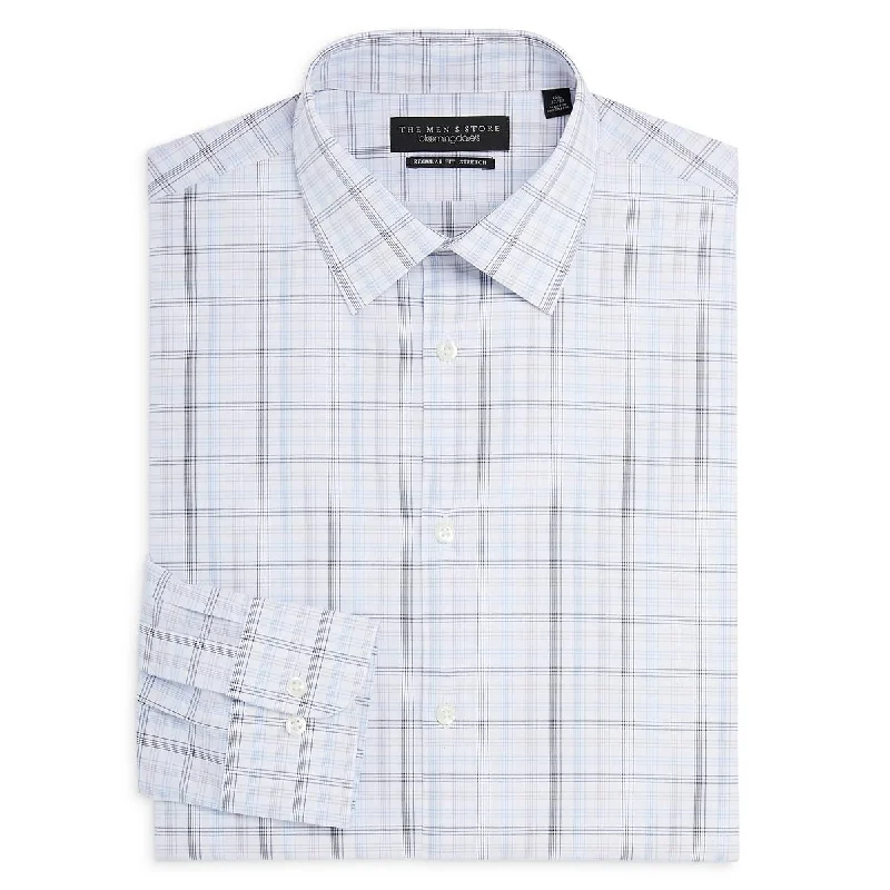 Private Label Mens Plaid Long Sleeve Button-Down Shirt