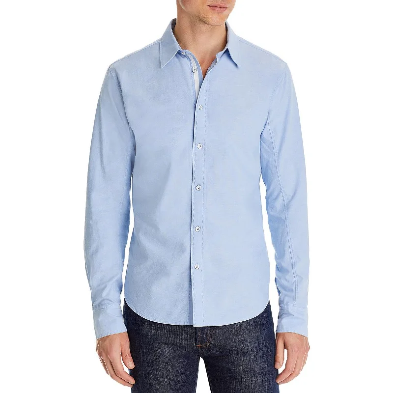 Rag & Bone Mens Cotton Solid Button-Down Shirt