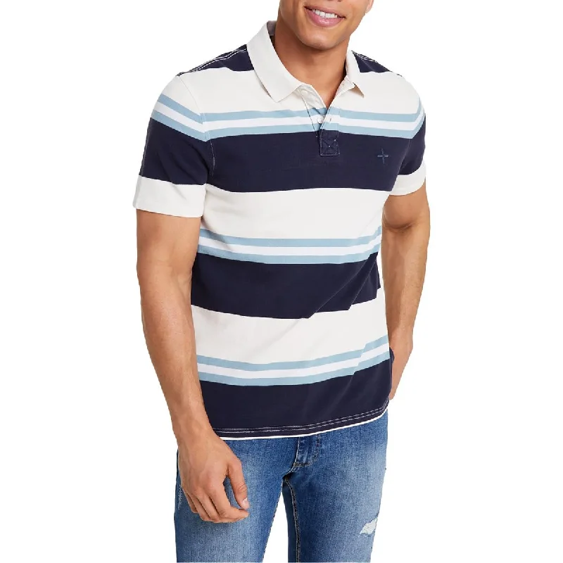 Sun + Stone Mens Striped Cotton Polo