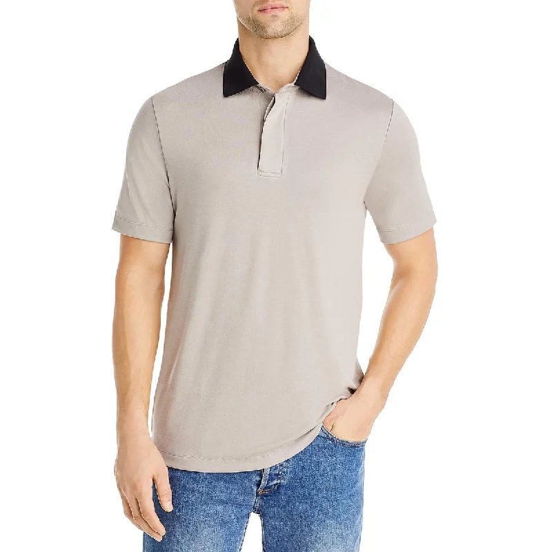 Theory Mens Contrast Collar Short Sleeve Polo