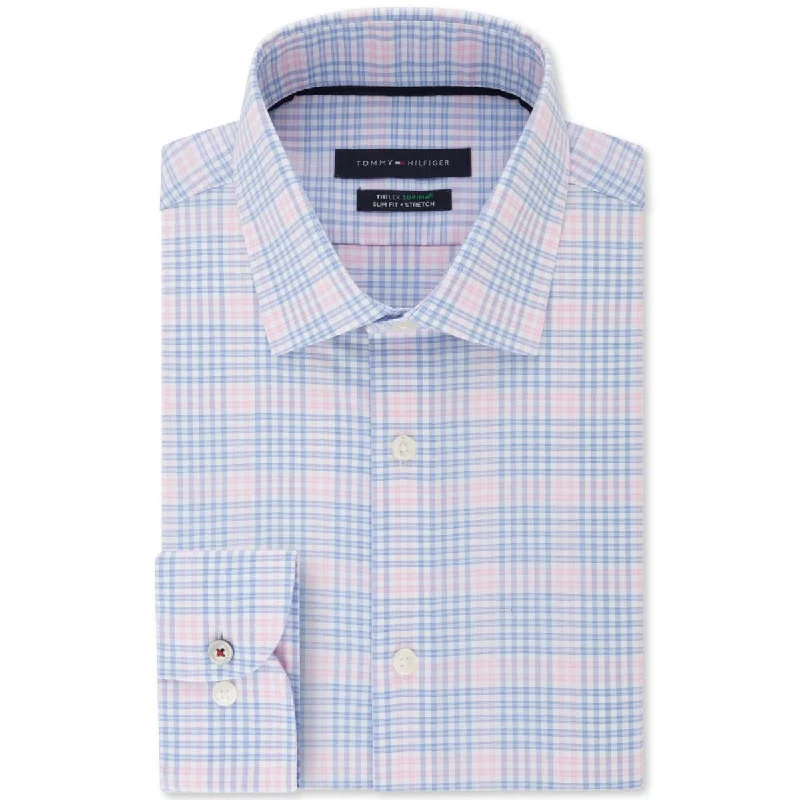 Tommy Hilfiger Mens Big & Tall Big Fit Plaid Button-Down Top