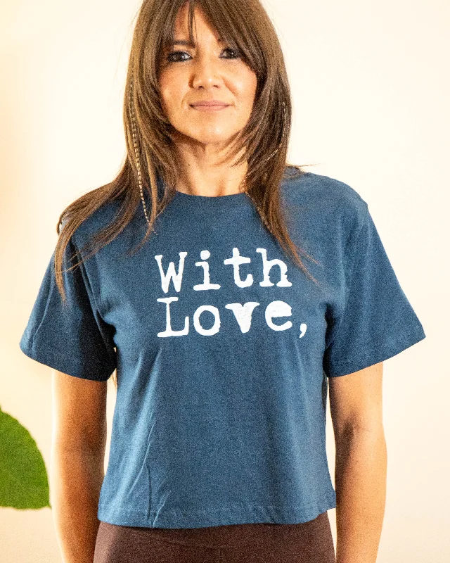 With Love Sea Blue Cotton Tee